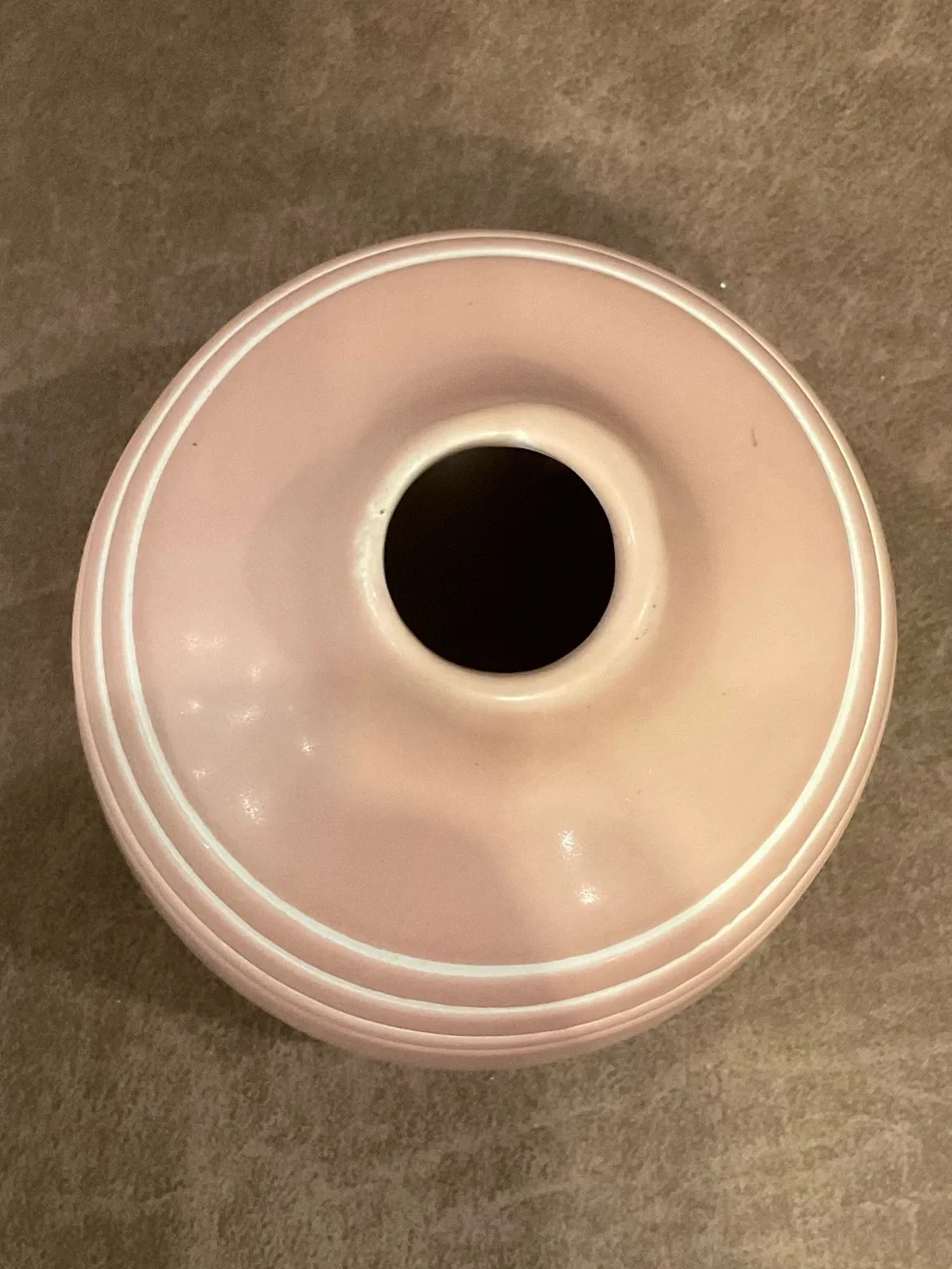 Peach Colored Vase with Stripes